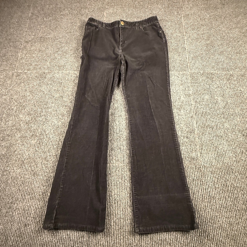 Lands‎ End Womens Size 8 Black Corduroy Bootcut Pants Fit 2 406478